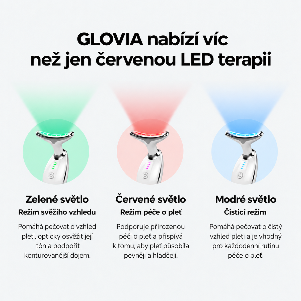 GLOVIA: LED 3v1 MASÉR OBLIČEJE